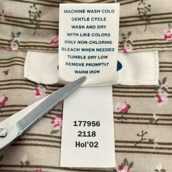 Vintage Old Navy Tan & Pink Floral Cotton Button Down Collared Shirt Size XXL - Picture 4 of 13